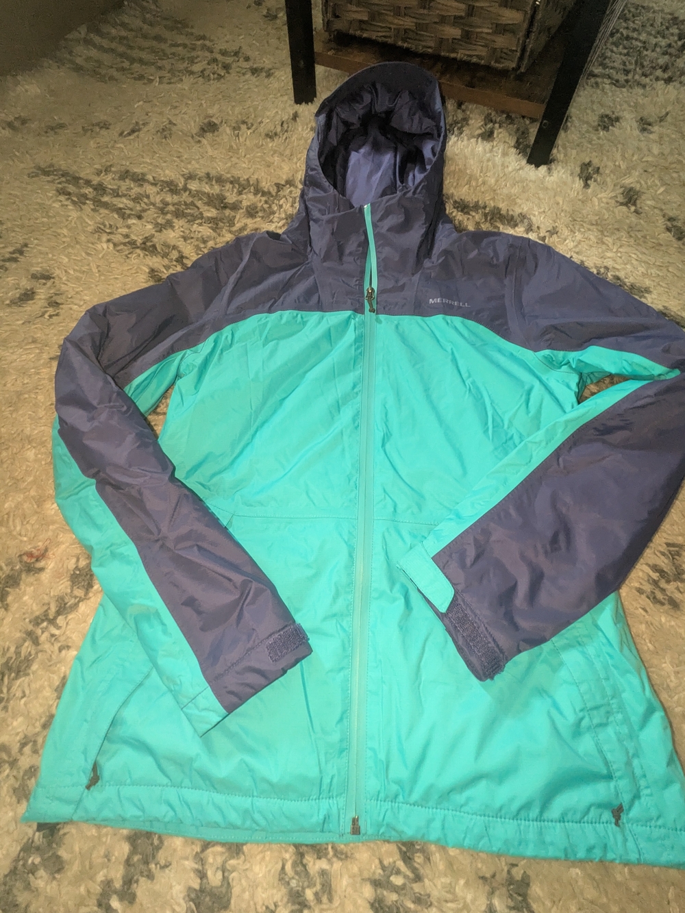 Merrell Women's Teal and Purple Waterproof Hooded Snow Jacket